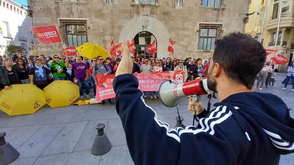 Manifestantes CCOO Educación