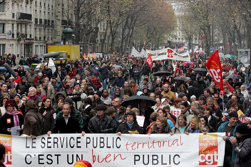 Manifestación Funcionarios en Francia